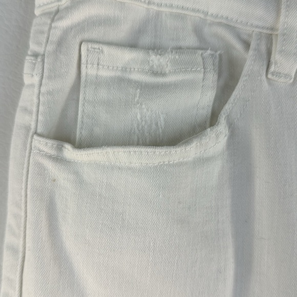 KanCan Signature High Rise Flare Raw Hem White Denim Jeans, 30 - Picture 5 of 10